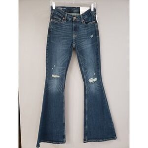 NEW Arizona Jeans Extreme‎ Low-Rise Y2K Flare - Size 0 DIstressed BIG FLARE!